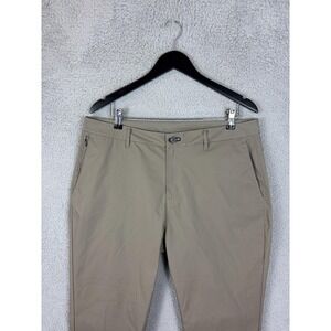 Public Rec Pants Mens 34x30 Beige Slim Fit Microfiber Chino Casual Travel Mens